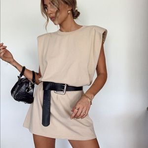 Padded shoulder dress